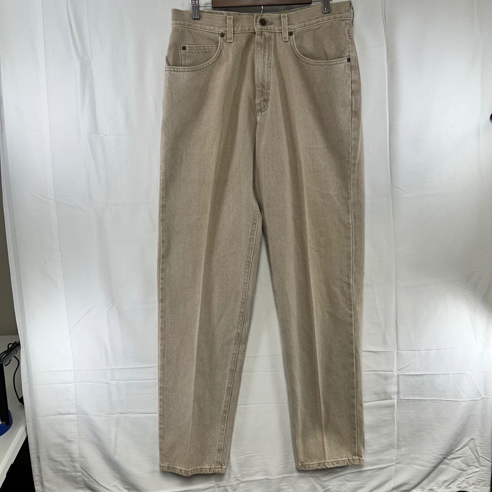 Riders by Lee Jeans Mens 34x34 (33x34) Tan Khaki Straight Leg Vintage Made USA